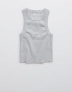Aerie Free Spirit Ribbed Tank Top - Medium Heather Gray