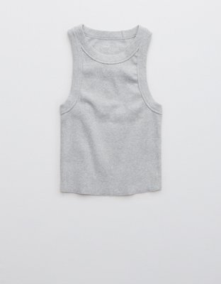 Aerie Free Spirit Ribbed Tank Top - Medium Heather Gray