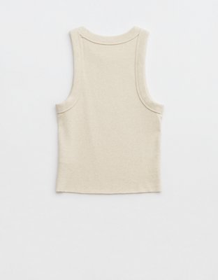 Aerie Free Spirit Ribbed Tank Top - Heather Frost