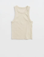Aerie Free Spirit Ribbed Tank Top - Heather Frost