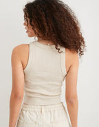 Aerie Free Spirit Ribbed Tank Top - Heather Frost