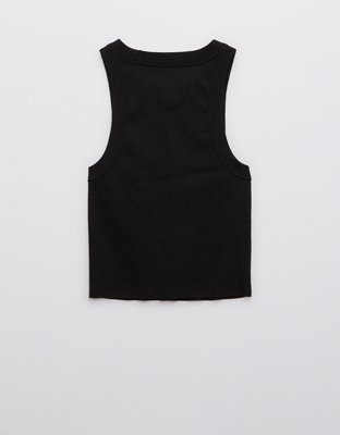 Aerie Free Spirit Ribbed Tank Top - True Black