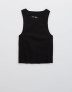Aerie Free Spirit Ribbed Tank Top - True Black