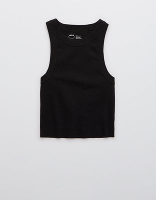 Aerie Free Spirit Ribbed Tank Top - True Black