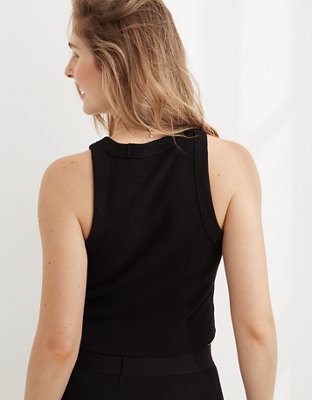 Aerie Free Spirit Ribbed Tank Top - True Black