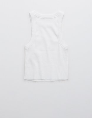 Aerie Free Spirit Ribbed Tank Top - White