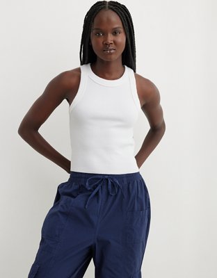 Aerie Free Spirit Ribbed Tank Top - White