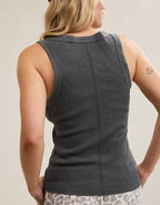 Aerie Unwind Waffle Henley Tank Top - Smoked Gray