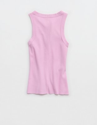 Aerie Unwind Waffle Henley Tank Top - Violet Willow
