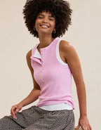 Aerie Unwind Waffle Henley Tank Top - Violet Willow