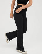 OFFLINE By Aerie OG Cotton High Waisted Flare Legging - True Black