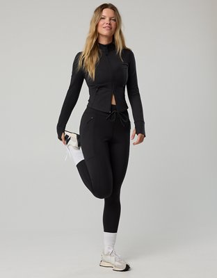 OFFLINE By Aerie Warmup High Waisted Pocket Legging - True Black