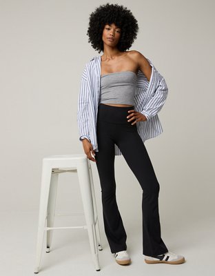 OFFLINE By Aerie The Hugger High Waisted Bootcut Legging - True Black