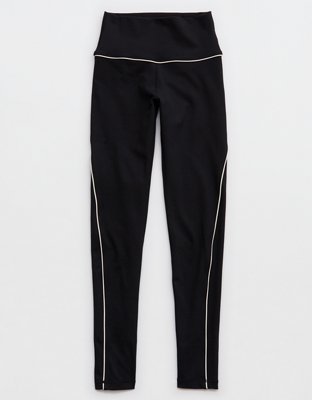 OFFLINE By Aerie The Hugger High Waisted Piping Legging - True Black