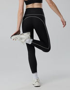 OFFLINE By Aerie The Hugger High Waisted Piping Legging - True Black