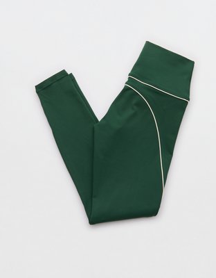 OFFLINE By Aerie The Hugger High Waisted Piping Legging - Rugged Green