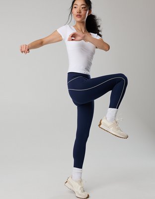 OFFLINE By Aerie The Hugger High Waisted Piping Legging - Royal Navy