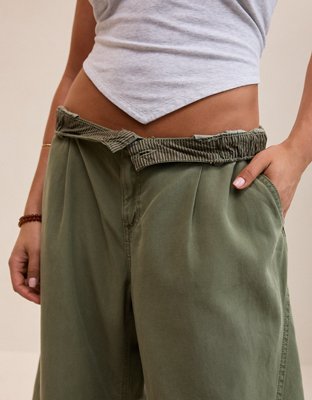 Aerie Utility Balloon Chino Pant - Festive Olive