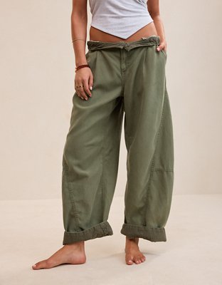 Aerie Utility Balloon Chino Pant - Festive Olive