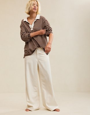 Aerie Daydream Denim Pant - Natural