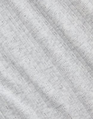 OVERSLEPT by Aerie Pointelle Pant - Light Heather Gray