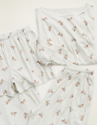 OVERSLEPT by Aerie Pointelle Pant - Cream