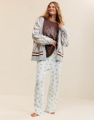 OVERSLEPT by Aerie Pointelle Pant - Cream