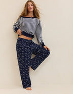 OVERSLEPT by Aerie Pointelle Pant - Navy