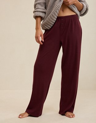 OVERSLEPT by Aerie Pointelle Pant - Royal Berry