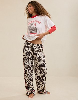 OVERSLEPT by Aerie Real Soft® Piping PJ Pant - Deep Ruby