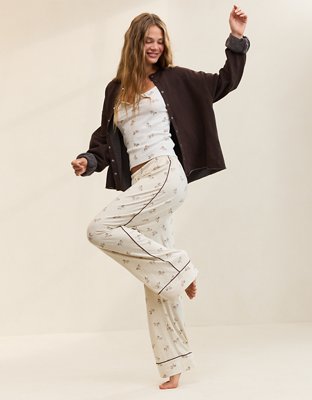 OVERSLEPT by Aerie Real Soft® Piping PJ Pant - Basketweave