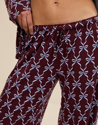 OVERSLEPT by Aerie Real Soft® Piping PJ Pant - Royal Berry