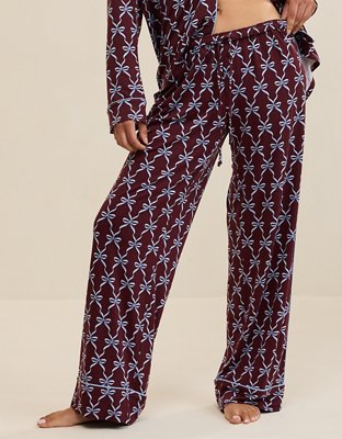 OVERSLEPT by Aerie Real Soft® Piping PJ Pant - Royal Berry
