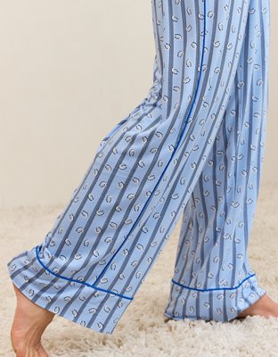 OVERSLEPT by Aerie Real Soft® Piping PJ Pant - Twilight Blue