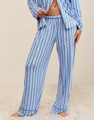 OVERSLEPT by Aerie Real Soft® Piping PJ Pant - Twilight Blue
