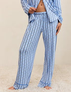 OVERSLEPT by Aerie Real Soft® Piping PJ Pant - Twilight Blue