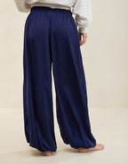 OVERSLEPT by Aerie Liquid Satin Balloon Pant - Navy