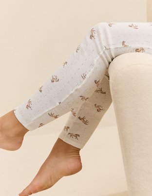 OVERSLEPT by Aerie Pointelle Legging - Cream
