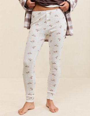 OVERSLEPT by Aerie Pointelle Legging - Cream