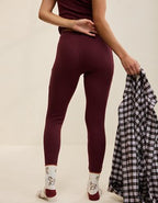 OVERSLEPT by Aerie Pointelle Legging - Royal Berry