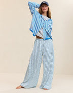 OVERSLEPT by Aerie Liquid Satin Wide Leg Pant - Green Sheen
