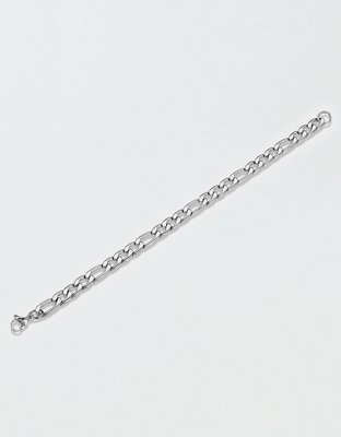 West Coast Jewelry Stainless Steel 8mm Figaro Chain Bracelet - Silver