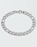 West Coast Jewelry Stainless Steel 8mm Figaro Chain Bracelet - Silver