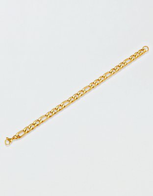West Coast Jewelry Stainless Steel 8mm Figaro Chain Bracelet - Golden