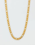 West Coast Jewelry Polished Stainless Steel Figaro Chain Necklace - Gold