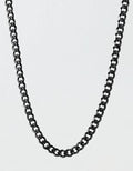 West Coast Jewelry Men's Black Plated Stainless Steel Cuban Chain - Black