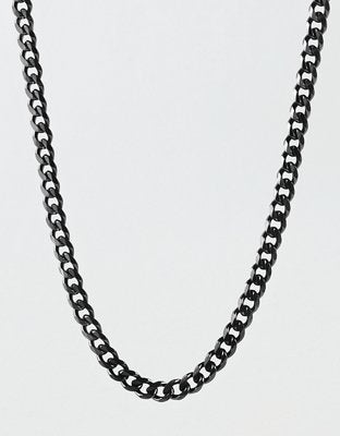 West Coast Jewelry Men's Black Plated Stainless Steel Cuban Chain - Black