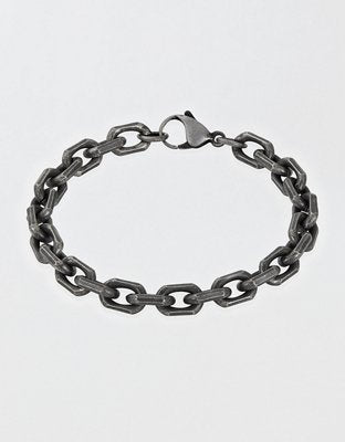 West Coast Jewelry Men's Beveled Edge Gunmetal Chain Bracelet - Gunmetal