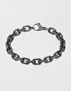 West Coast Jewelry Men's Beveled Edge Gunmetal Chain Bracelet - Gunmetal