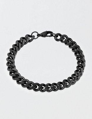 West Coast Jewelry Men's Curb Chain Black Steel Bracelet - Black